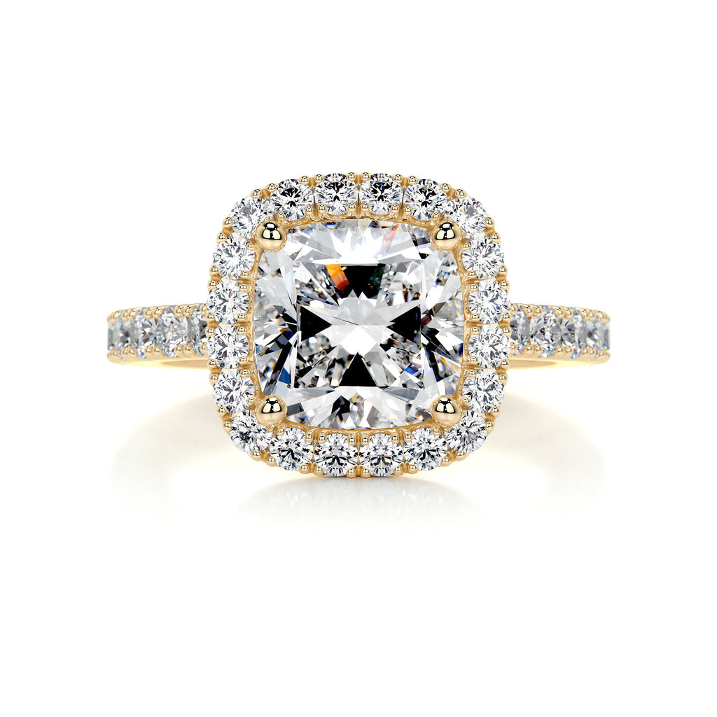 Celeste Moissanite & Diamond Ring -18K Yellow Gold (RTS)