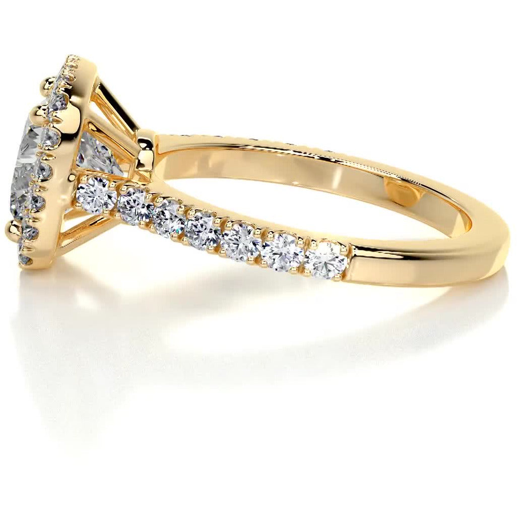 Celeste Moissanite & Diamond Ring -18K Yellow Gold (RTS)