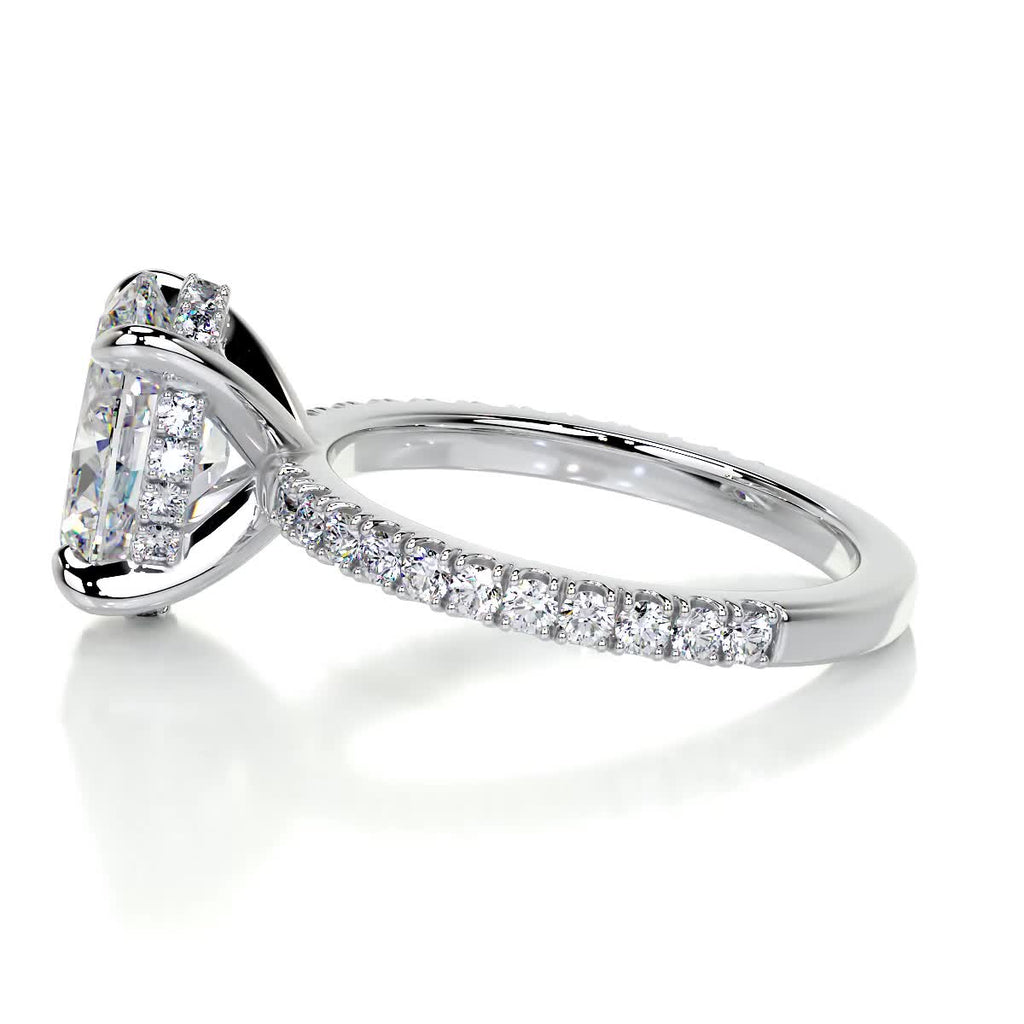 Lucy Moissanite & Diamond Ring -14K White Gold (RTS)