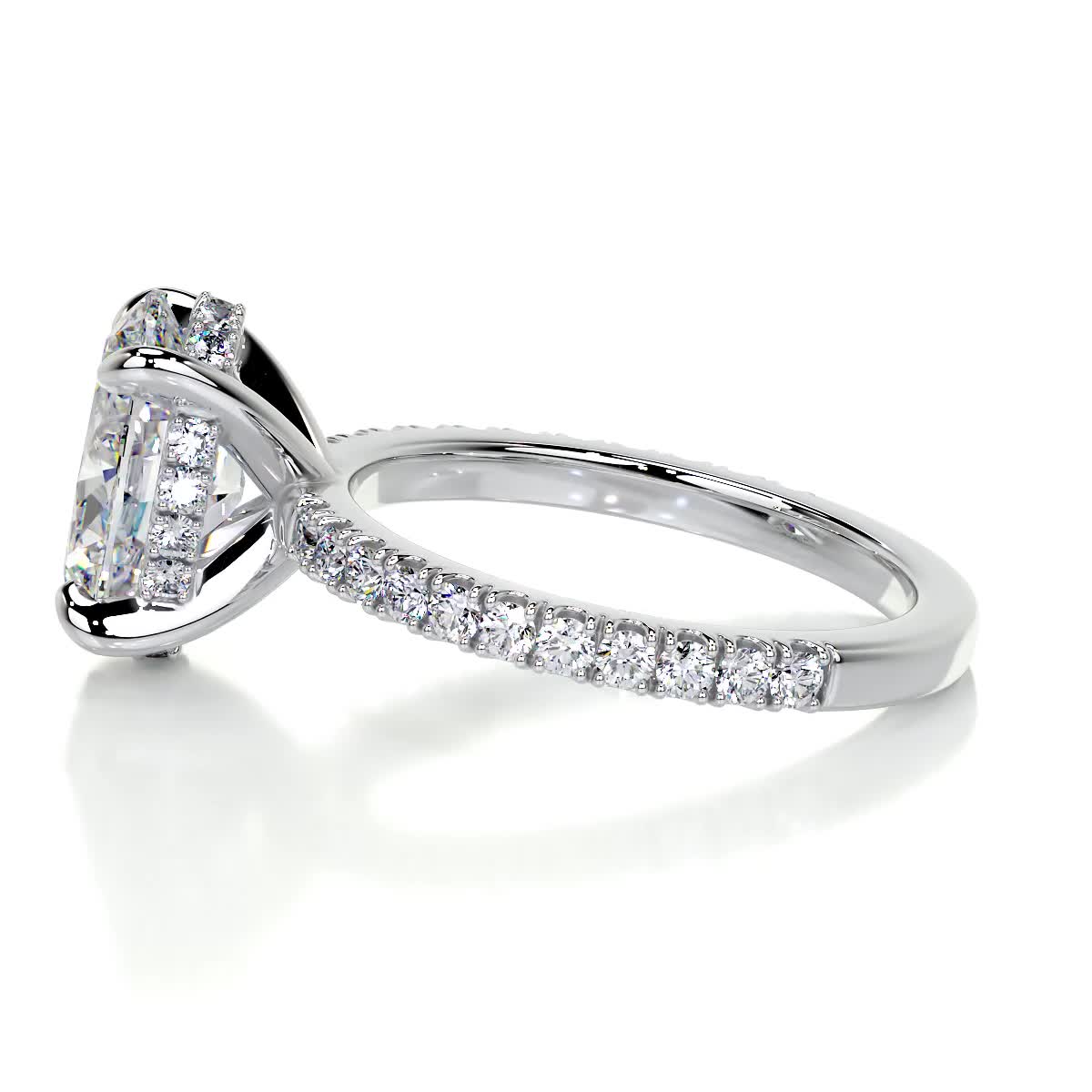 Lucy Moissanite & Diamond Ring -14K White Gold (RTS)
