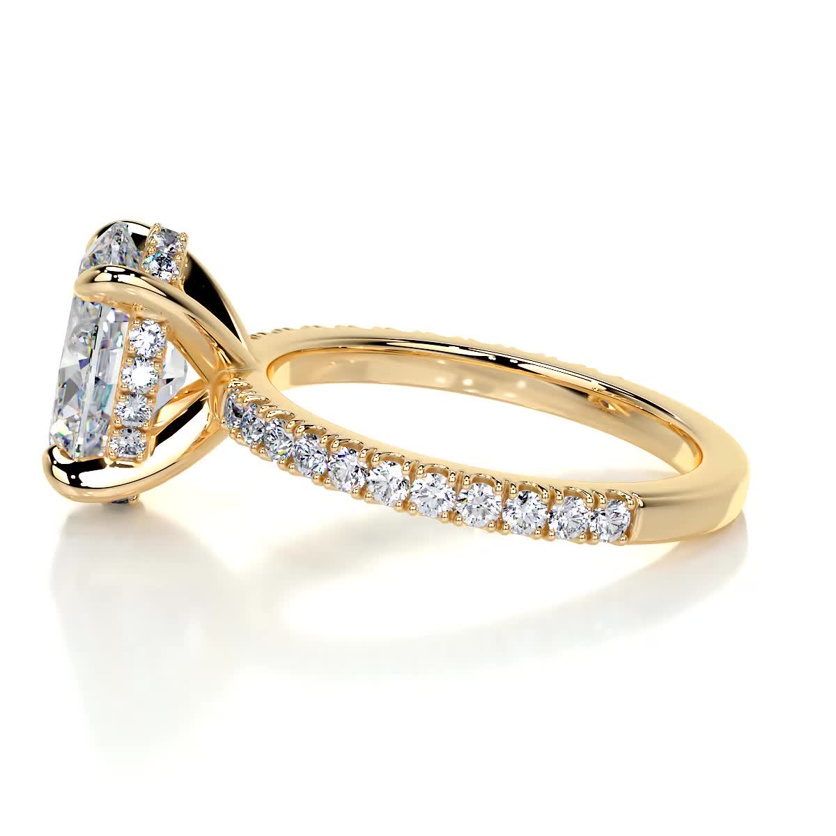 Lucy Moissanite & Diamond Ring -18K Yellow Gold (RTS)