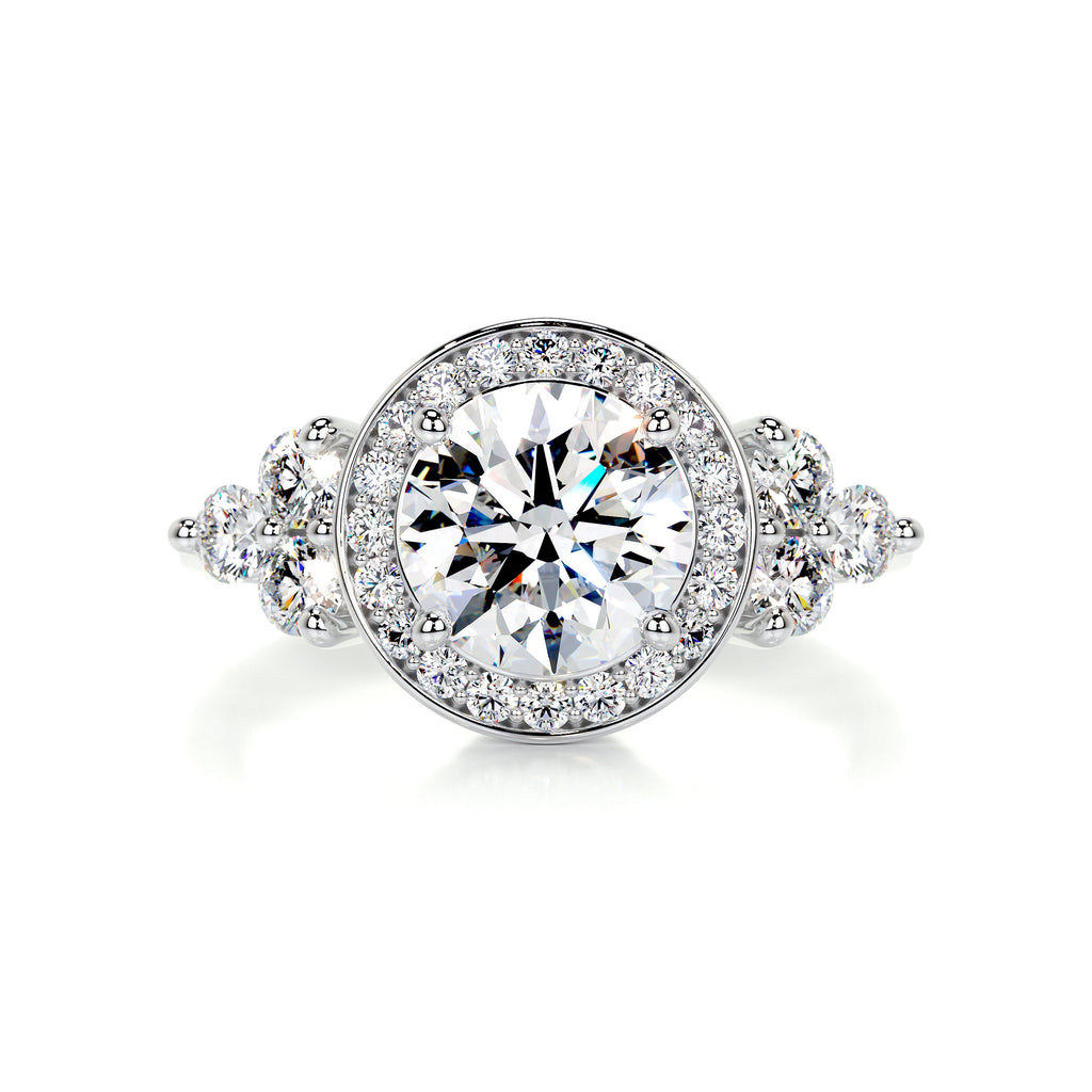 Ivy Moissanite & Diamond Ring -14K White Gold (RTS)