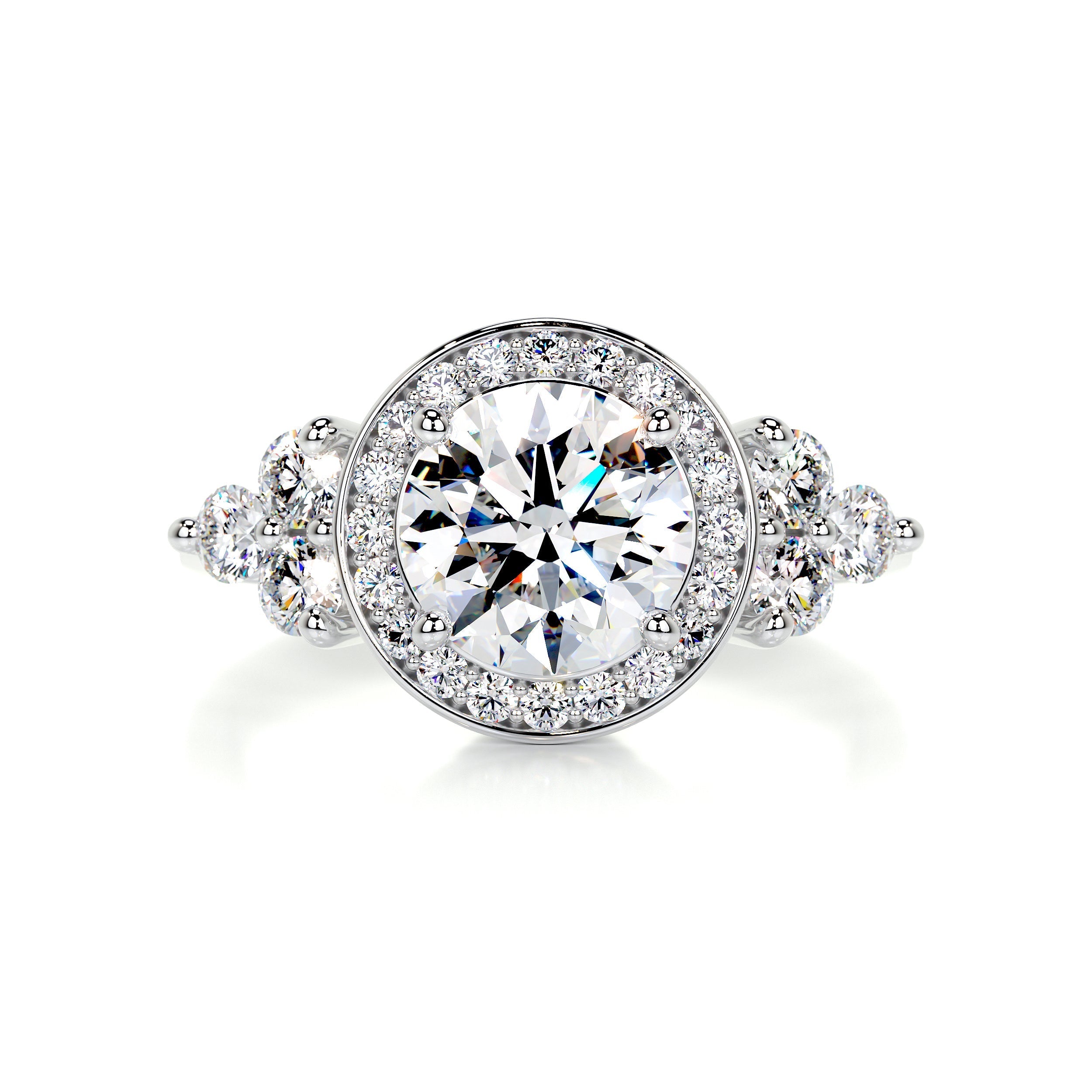 Ivy Moissanite & Diamond Ring -14K White Gold (RTS)