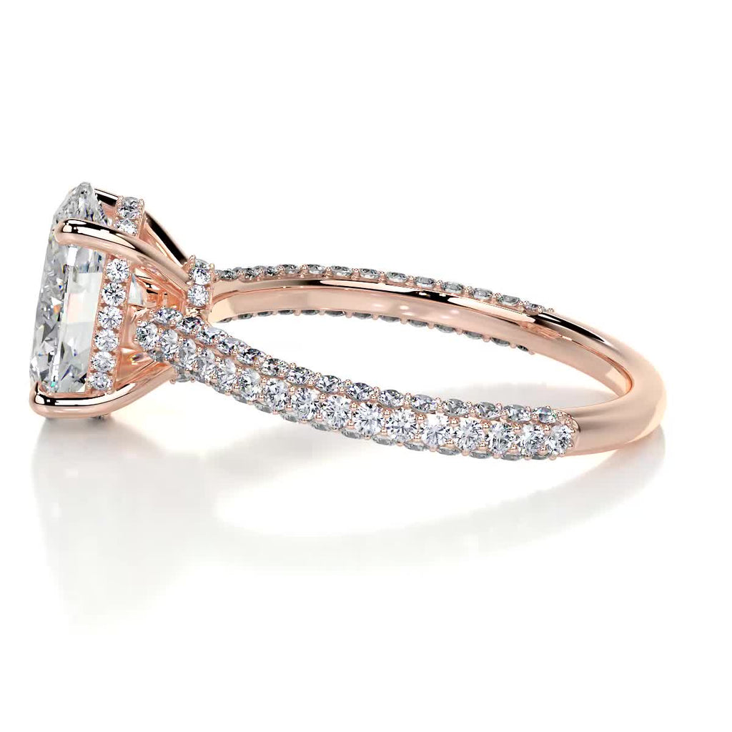 Rebecca Moissanite & Diamond Ring -14K Rose Gold (RTS)