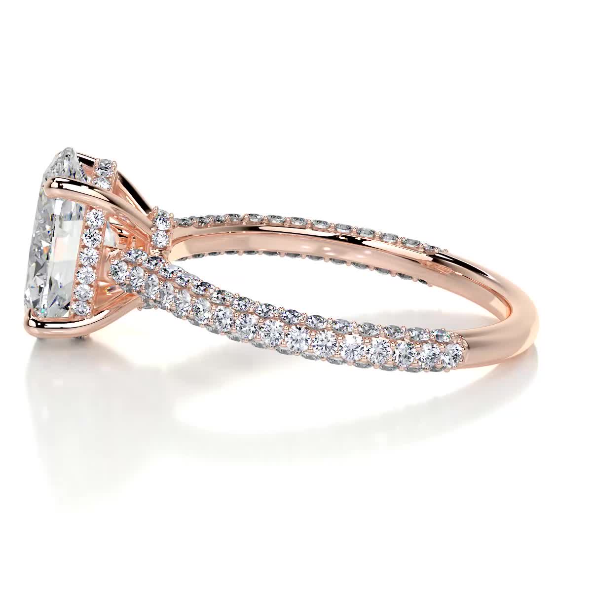 Rebecca Moissanite & Diamond Ring -14K Rose Gold (RTS)