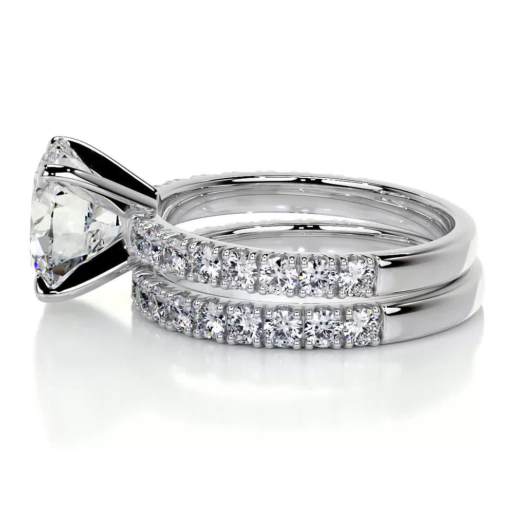 Alison Moissanite & Diamonds Bridal Set -Platinum (RTS)