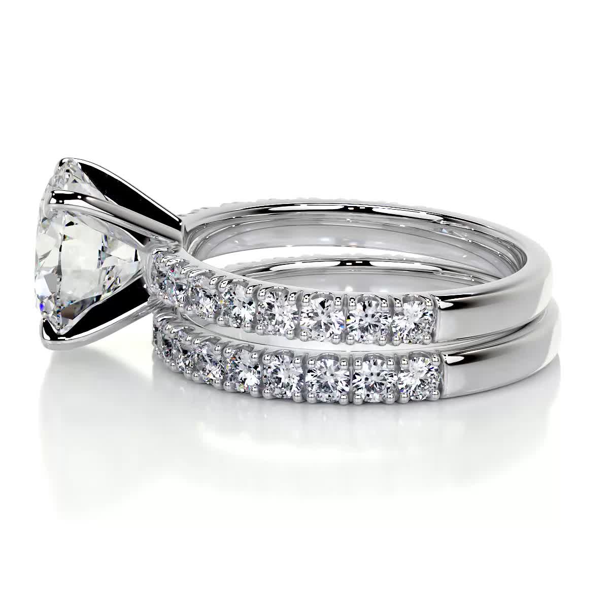 Alison Moissanite & Diamonds Bridal Set -Platinum (RTS)