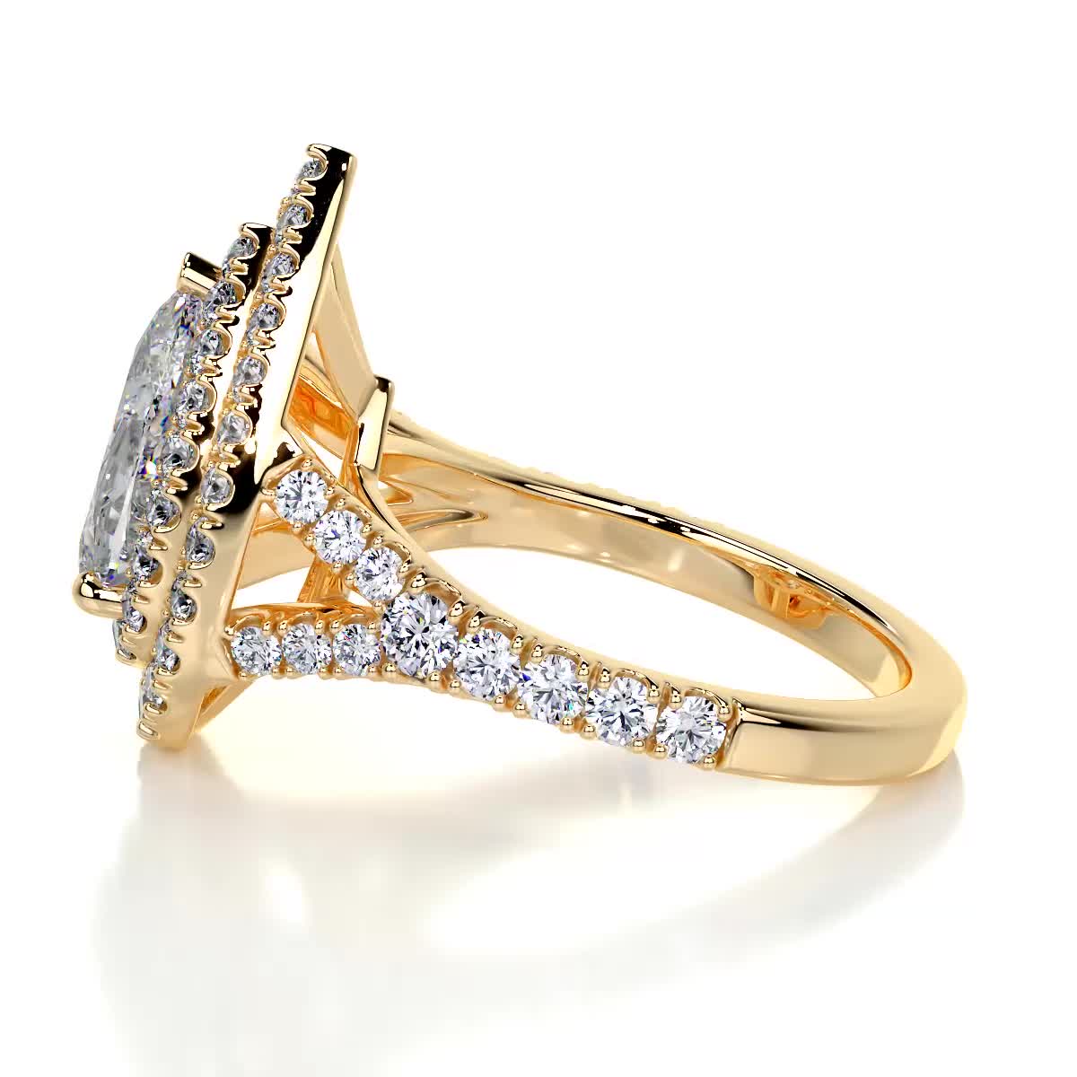 Melanie Moissanite & Diamond Ring -18K Yellow Gold (RTS)