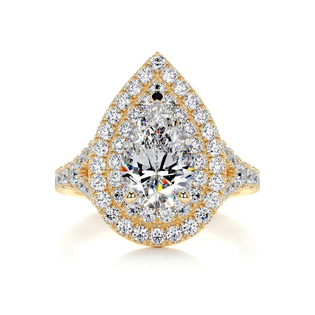 Melanie Moissanite & Diamond Ring -18K Yellow Gold (RTS)
