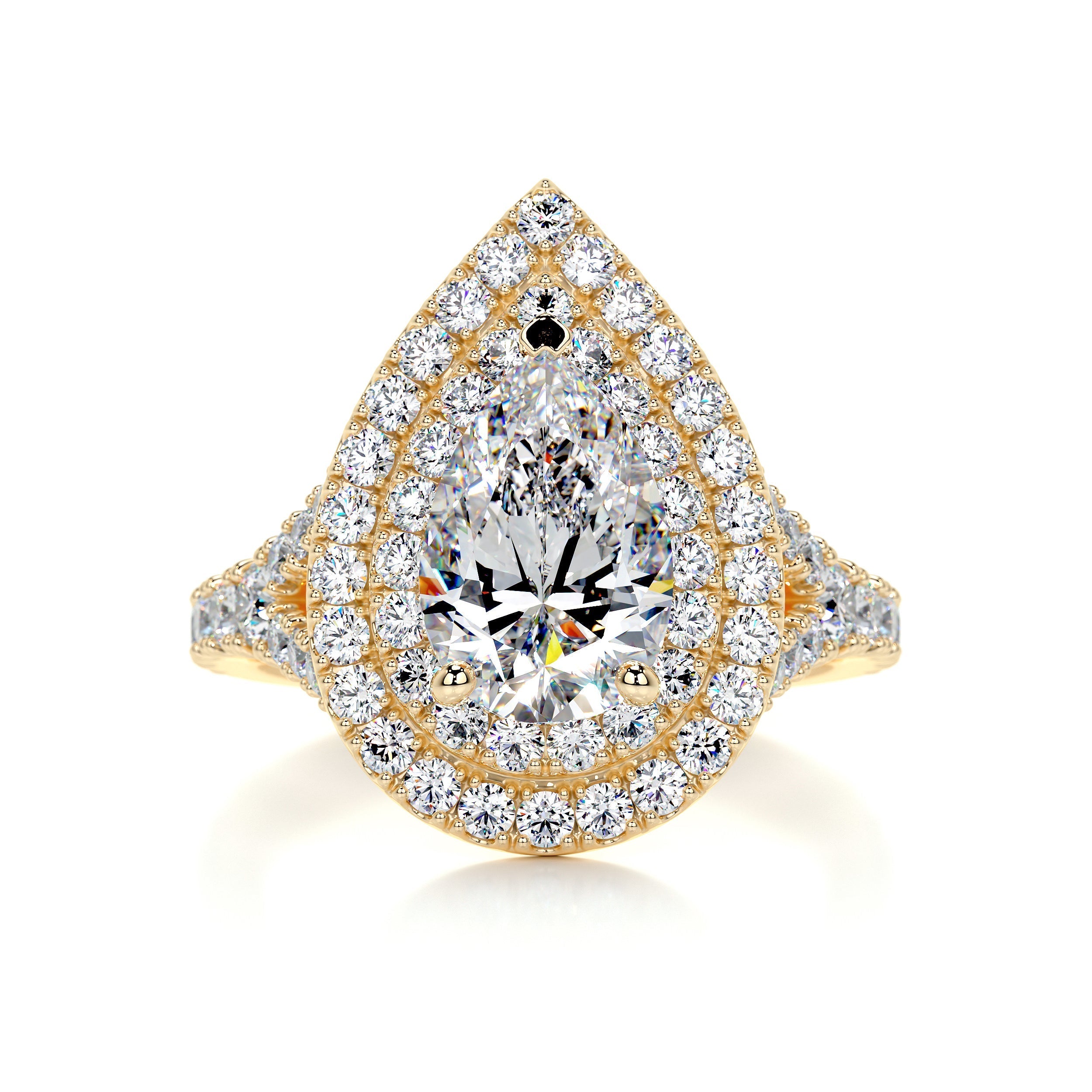 Melanie Moissanite & Diamond Ring -18K Yellow Gold (RTS)