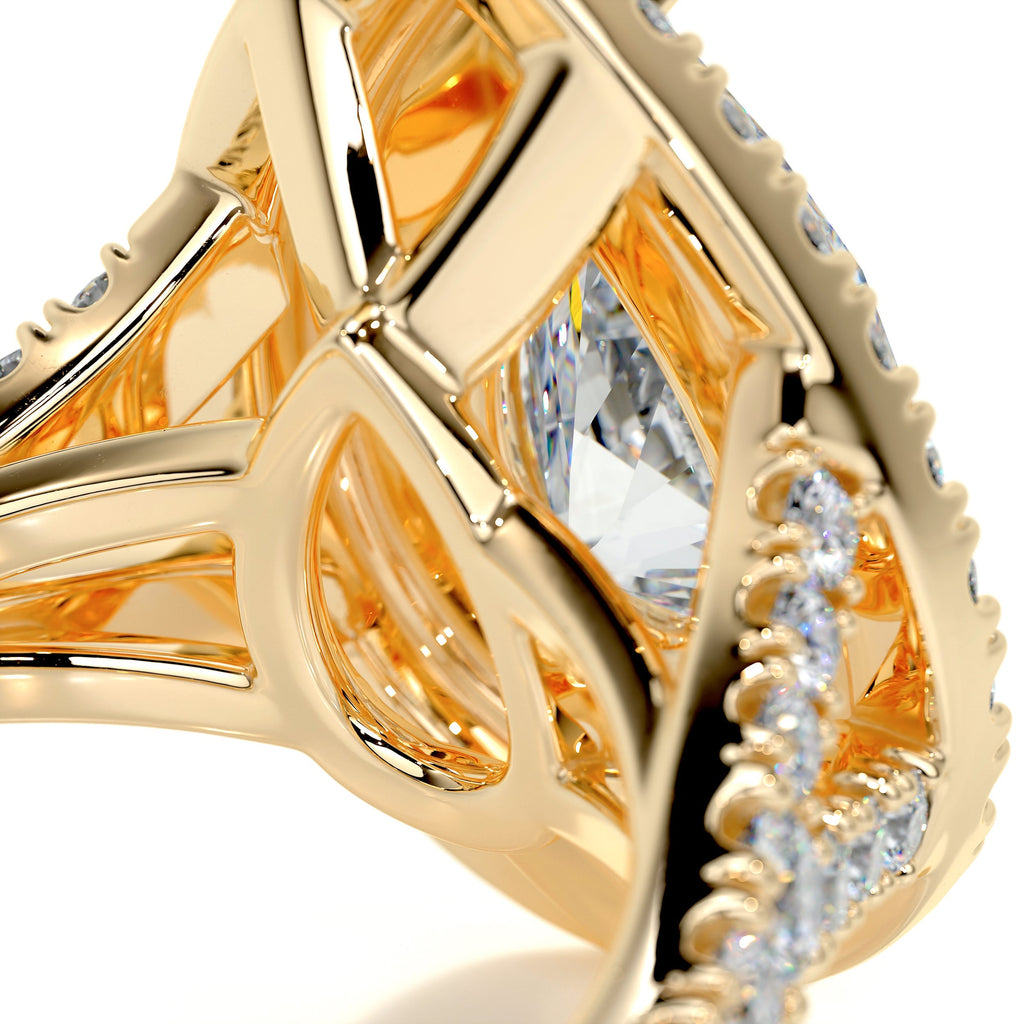 Melanie Moissanite & Diamond Ring -18K Yellow Gold (RTS)