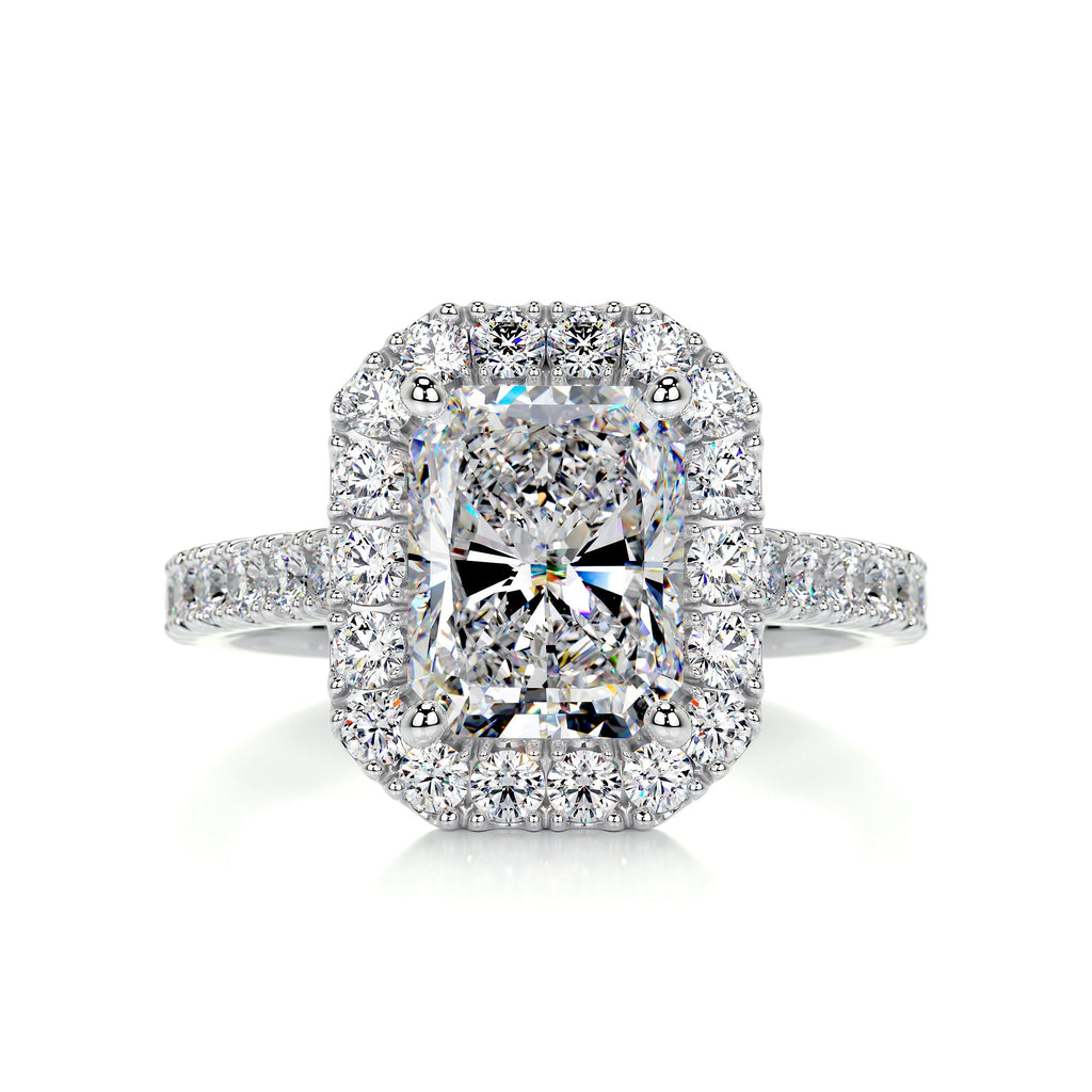 Andrea Moissanite & Diamond Ring -14K White Gold (RTS)