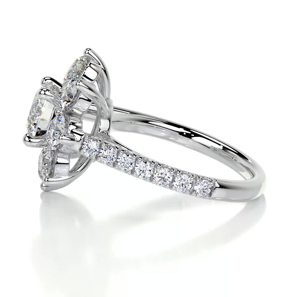 La Fleur Moissanite & Diamond Ring -Platinum (RTS)