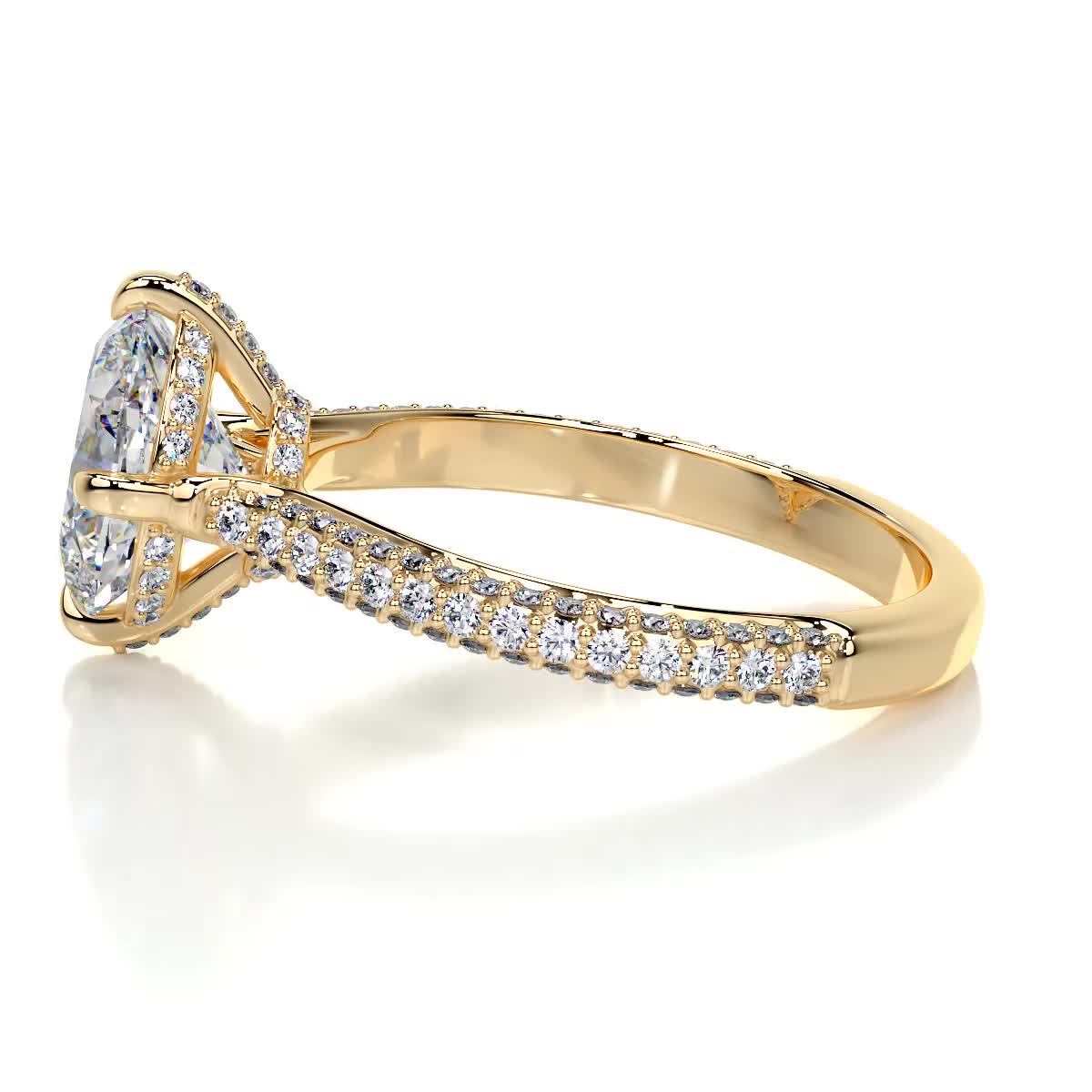 Jocelyn Moissanite & Diamond Ring -18K Yellow Gold (RTS)