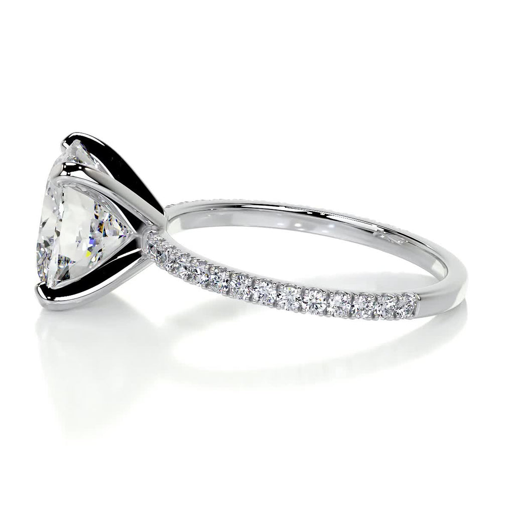 Stephanie Moissanite & Diamond Ring -18K White Gold (RTS)