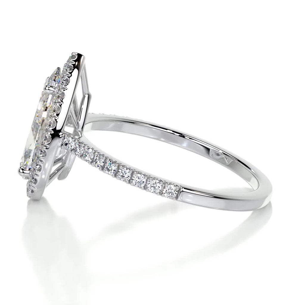 Sophia Moissanite & Diamond Ring -18K White Gold (RTS)