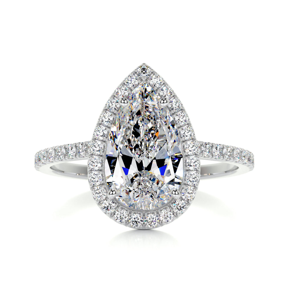 Sophia Moissanite & Diamond Ring -18K White Gold (RTS)