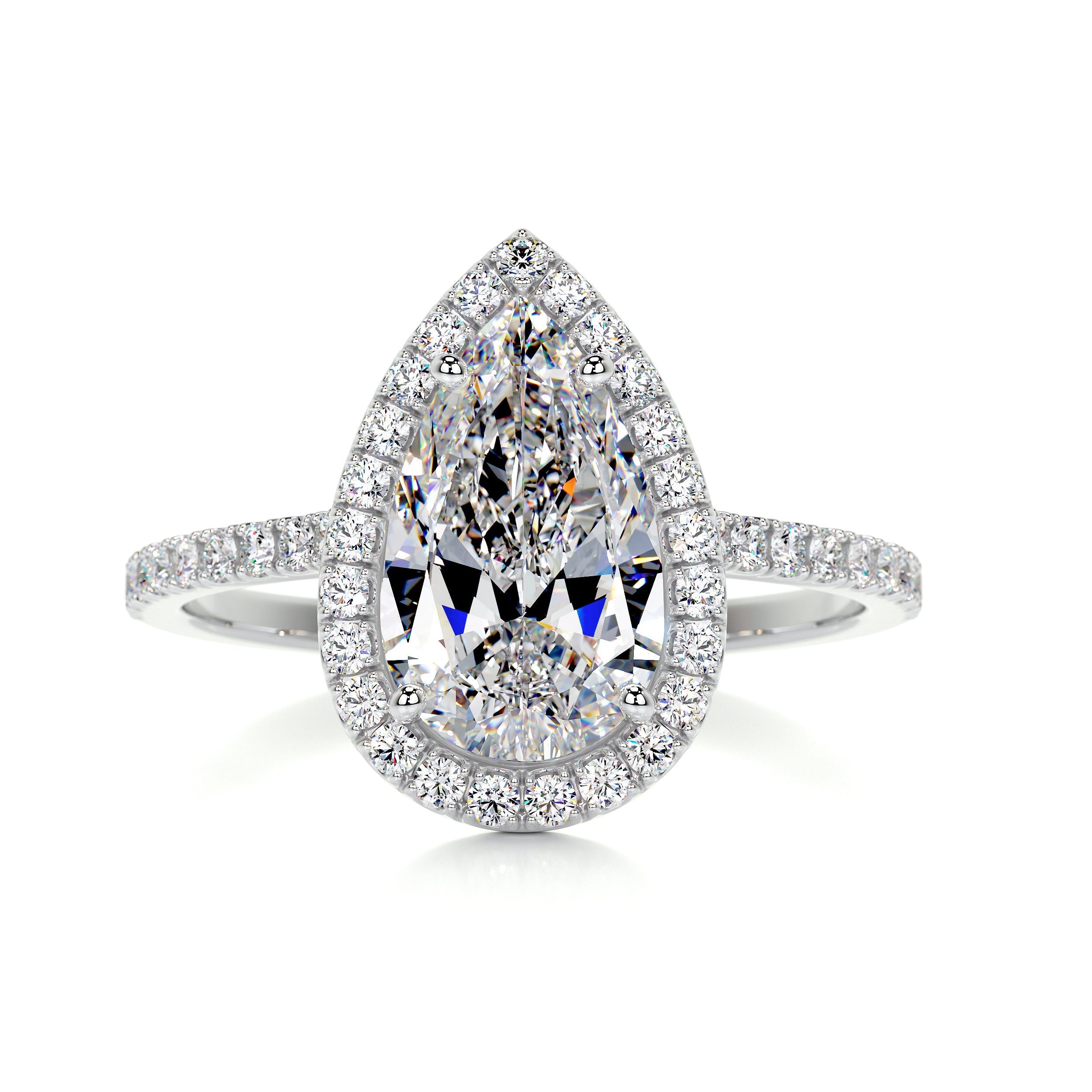 Sophia Moissanite & Diamond Ring -18K White Gold (RTS)