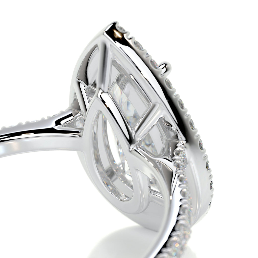 Sophia Moissanite & Diamond Ring -18K White Gold (RTS)
