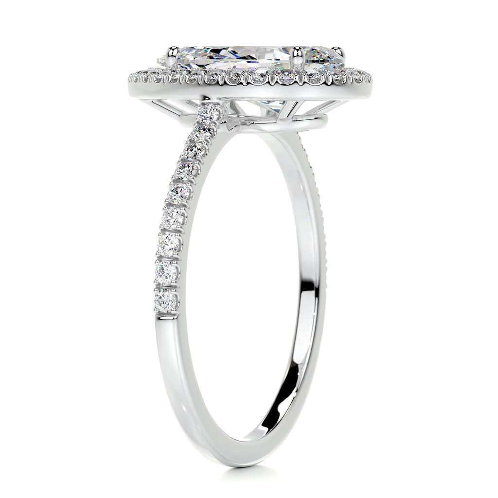 Sophia Moissanite & Diamond Ring -18K White Gold (RTS)