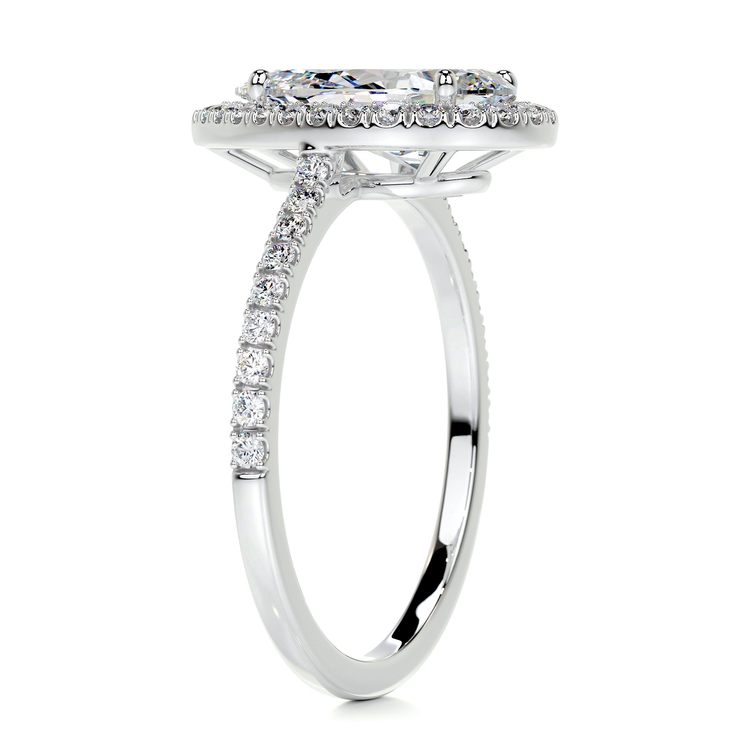 Sophia Moissanite & Diamond Ring -18K White Gold (RTS)