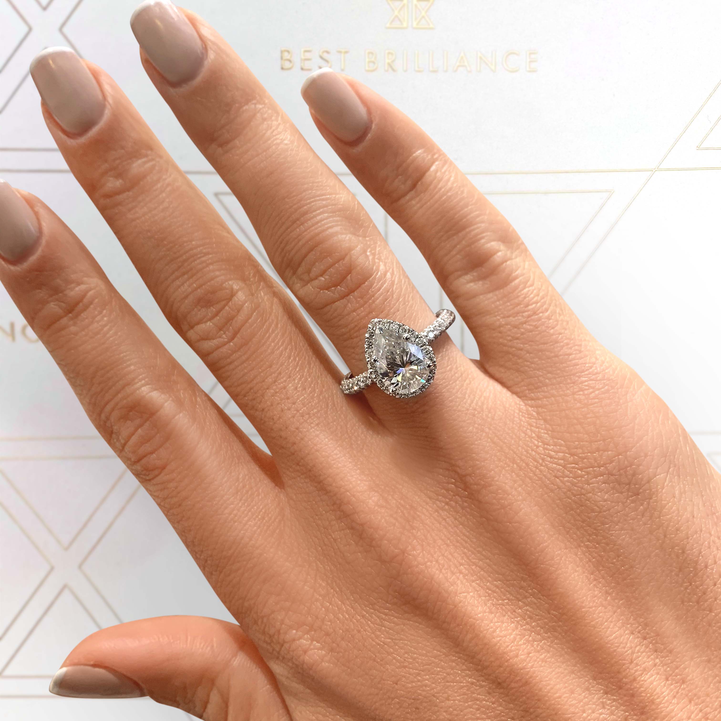 Sophia Moissanite & Diamond Ring -18K White Gold (RTS)