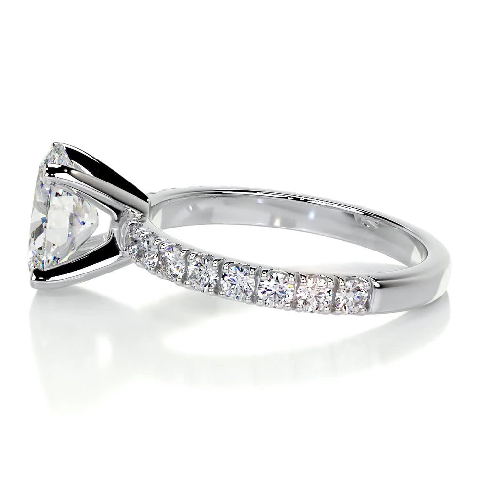 Alison Moissanite & Diamond Ring -14K White Gold (RTS)