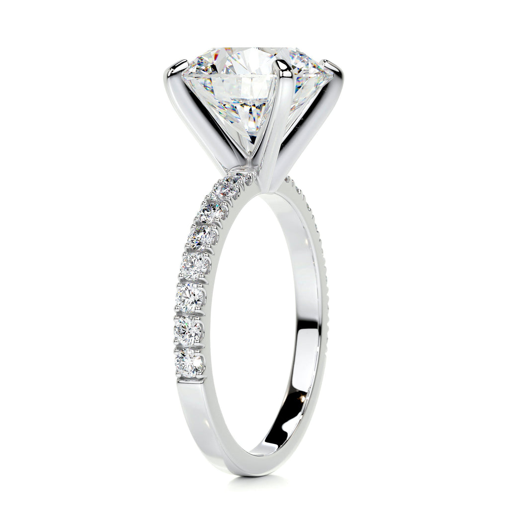 Alison Moissanite & Diamond Ring -14K White Gold (RTS)