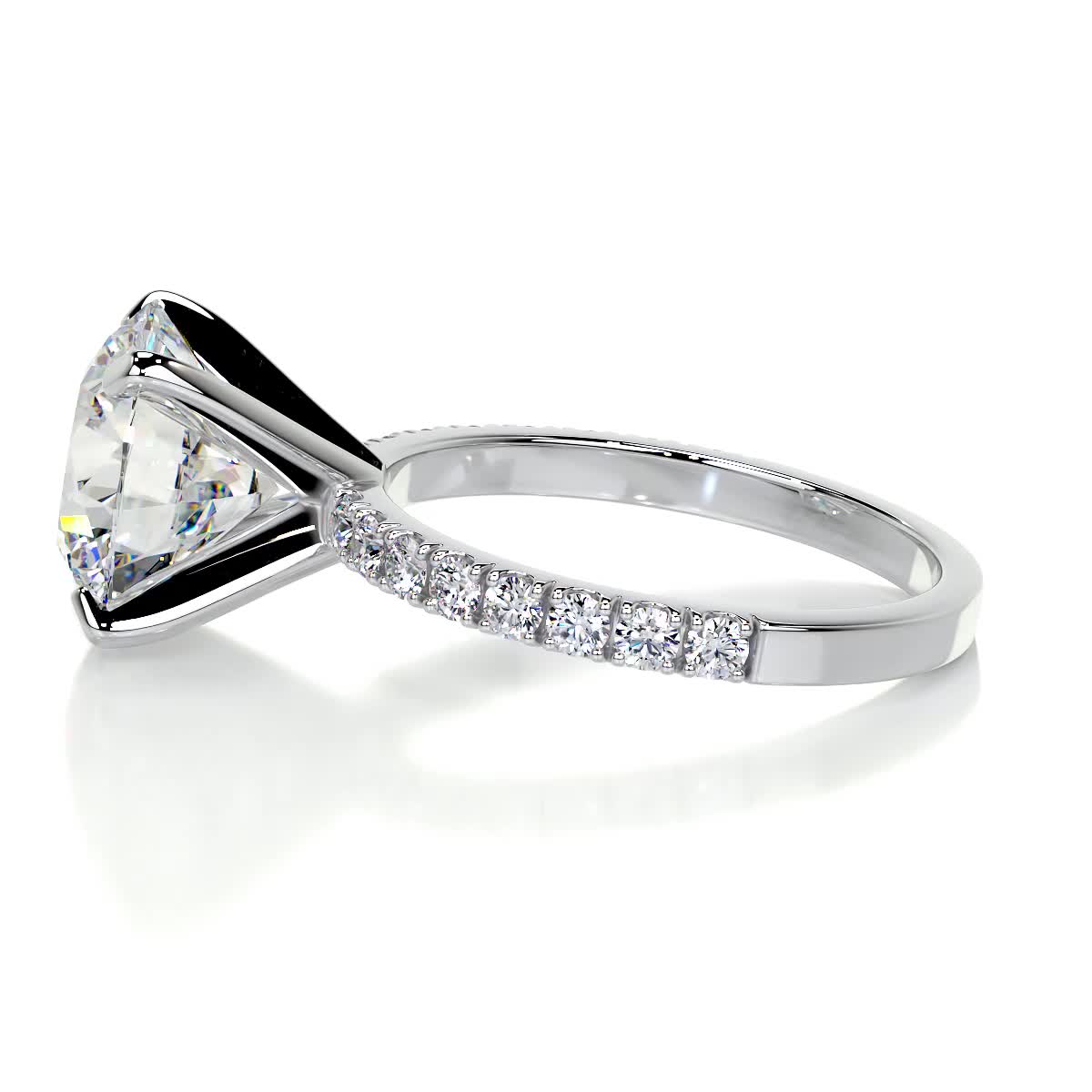Alison Moissanite & Diamond Ring -14K White Gold (RTS)