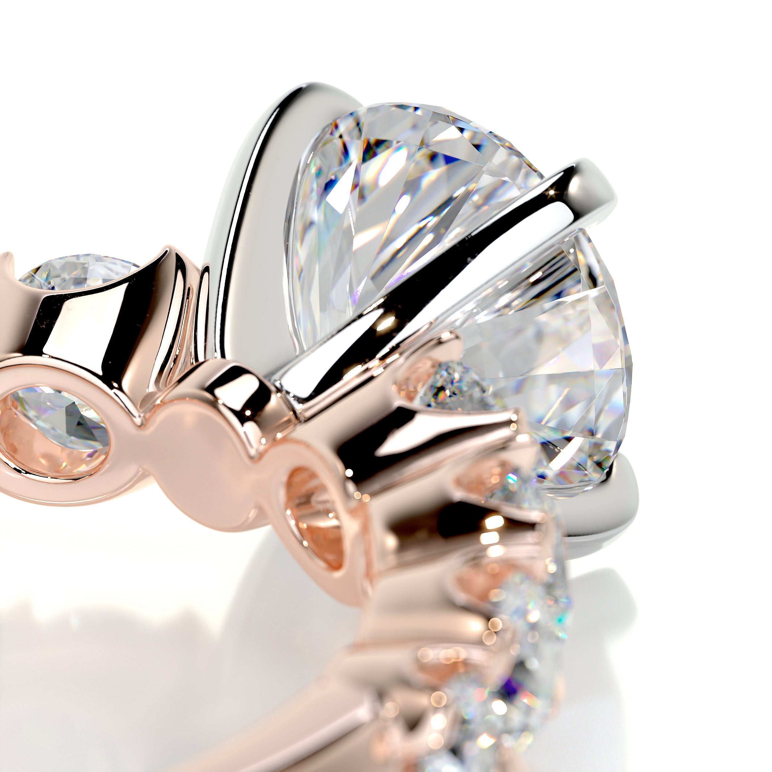 Mai Moissanite & Diamond Ring -14K Rose Gold (RTS)