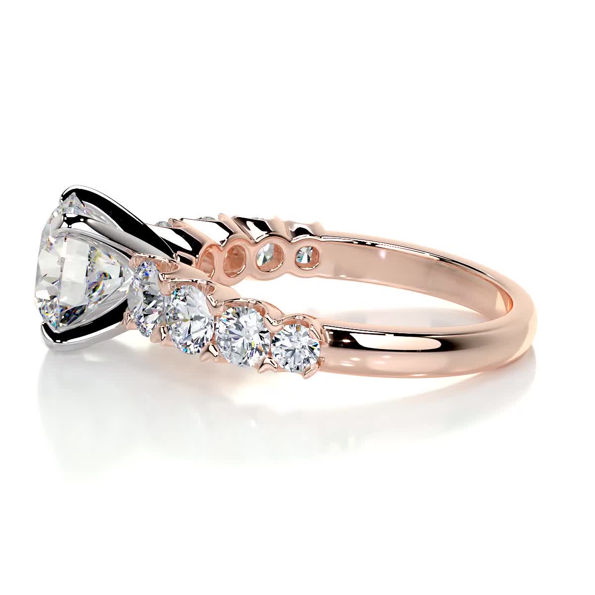 Mai Moissanite & Diamond Ring -14K Rose Gold (RTS)