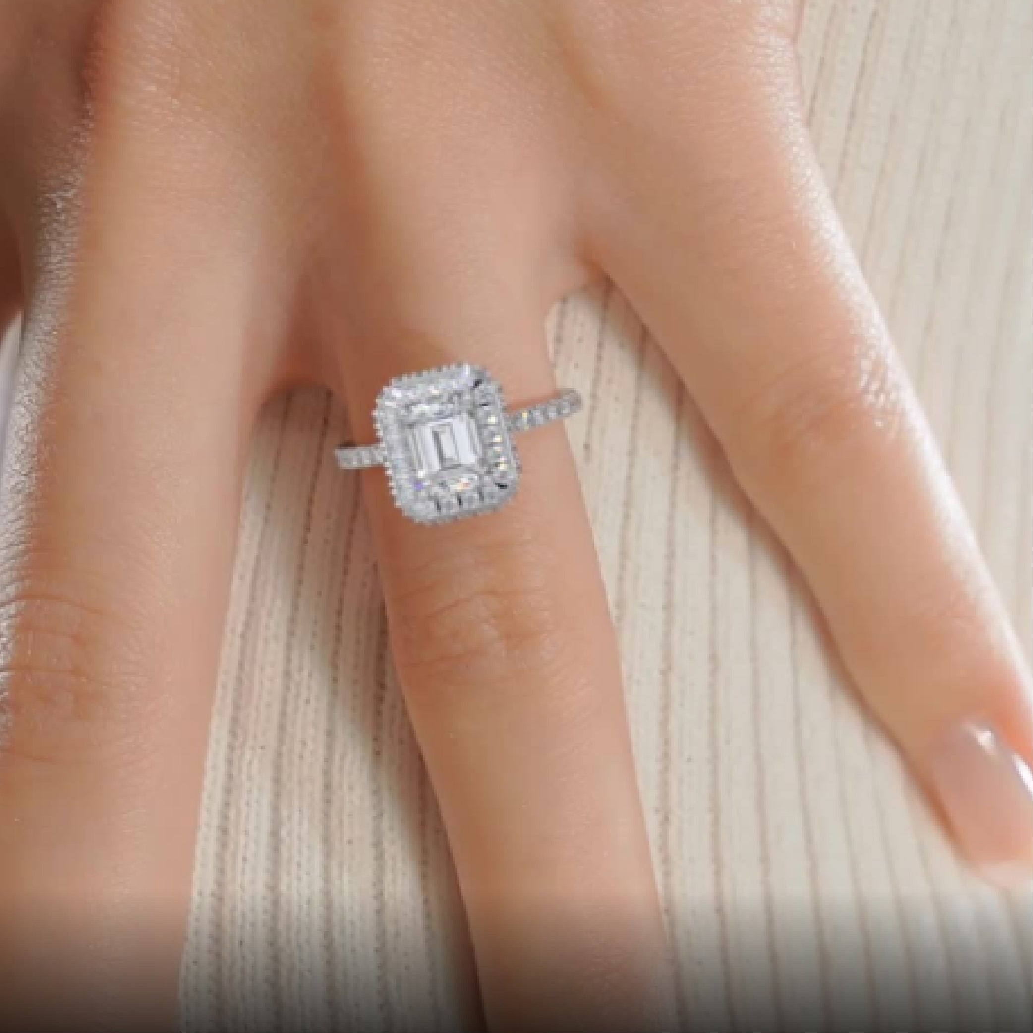 Lana Moissanite & Diamond Ring -Platinum (RTS)