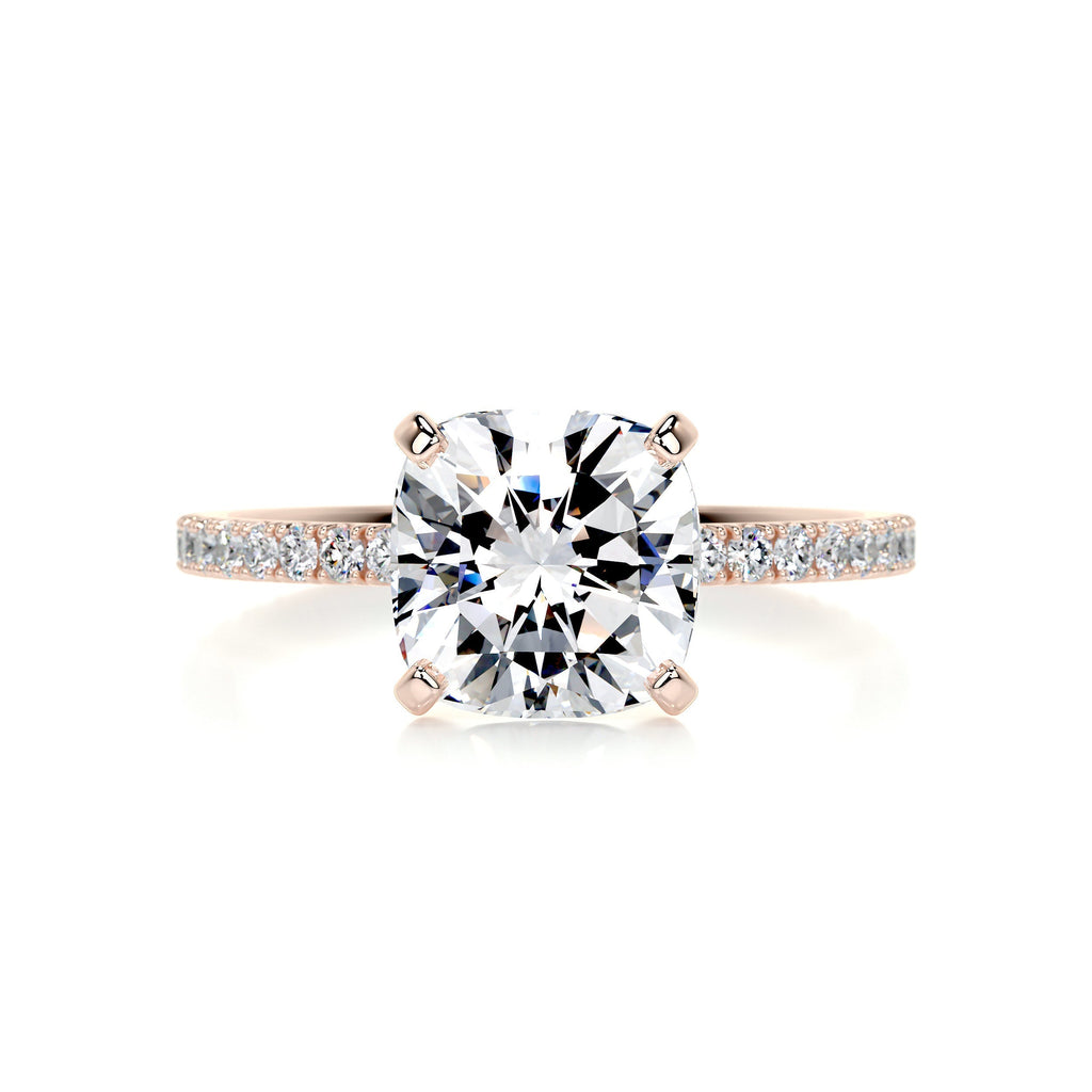 Stephanie Moissanite & Diamond Ring -14K Rose Gold (RTS)