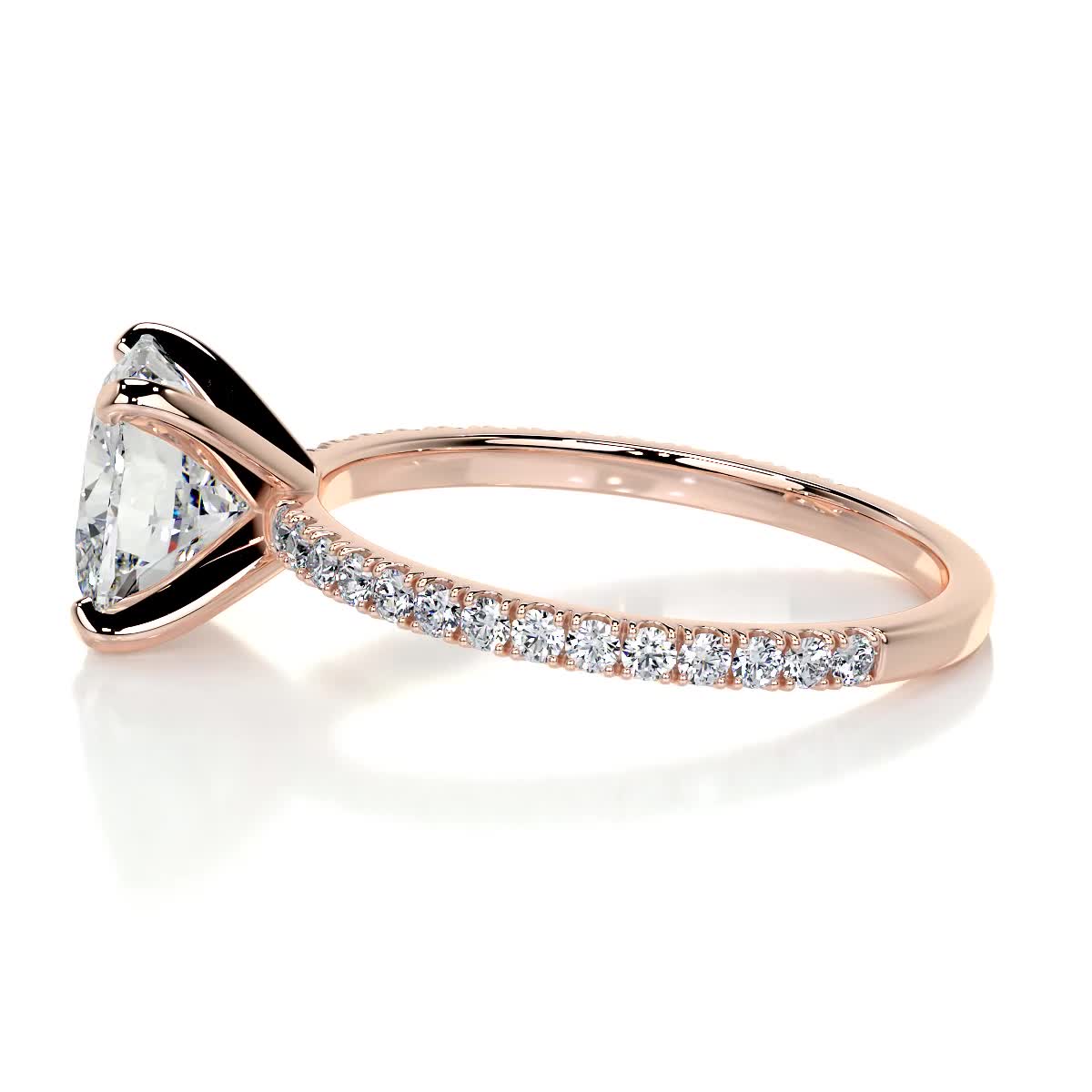 Stephanie Moissanite & Diamond Ring -14K Rose Gold (RTS)