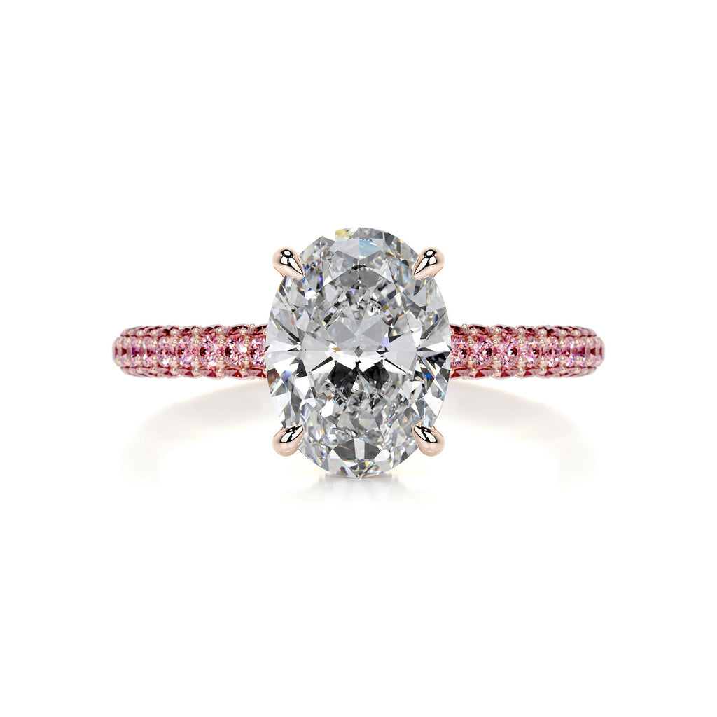 Rebecca Moissanite & Gemstones Ring -14K Rose Gold (RTS)