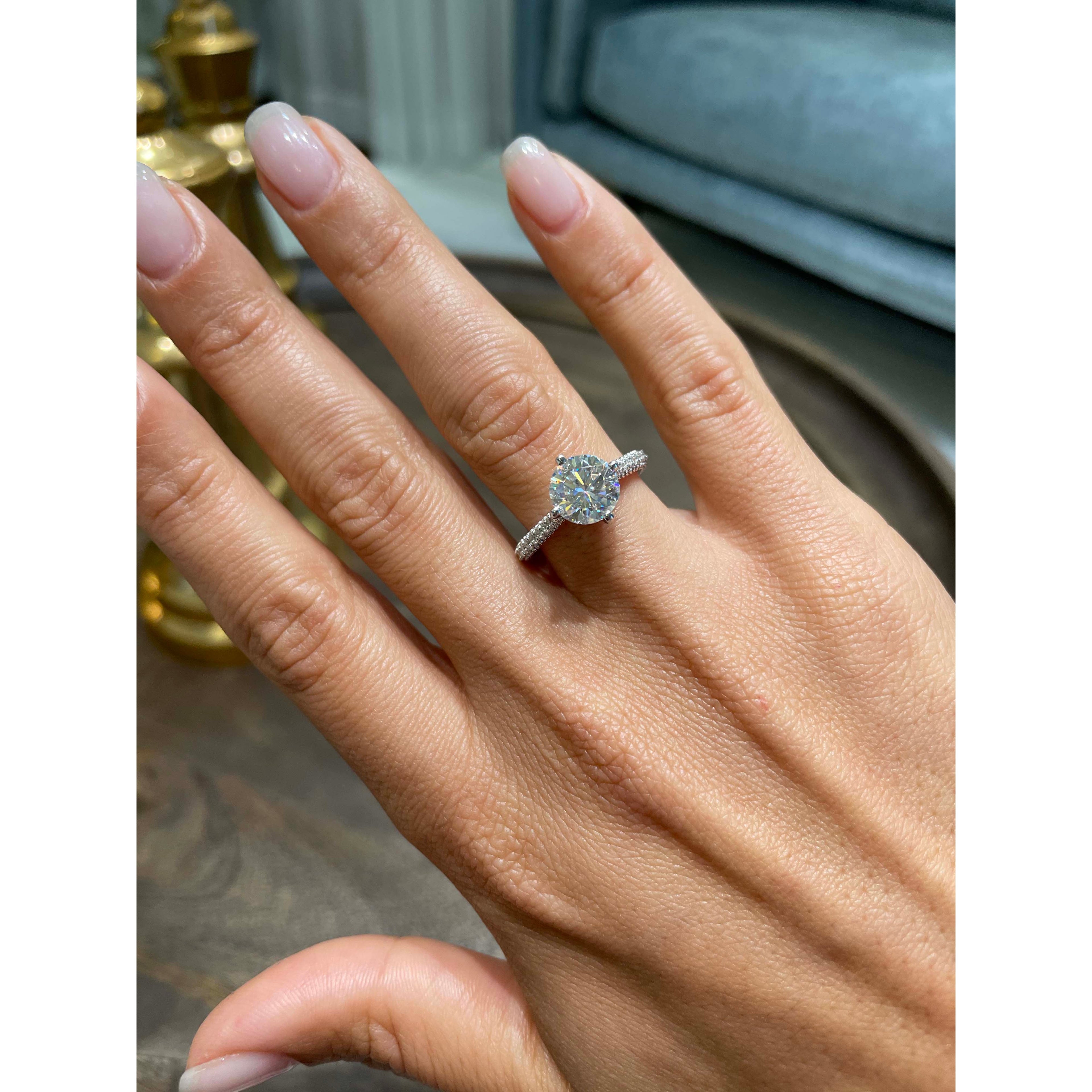 Jocelyn Moissanite & Diamond Ring -14K White Gold (RTS)