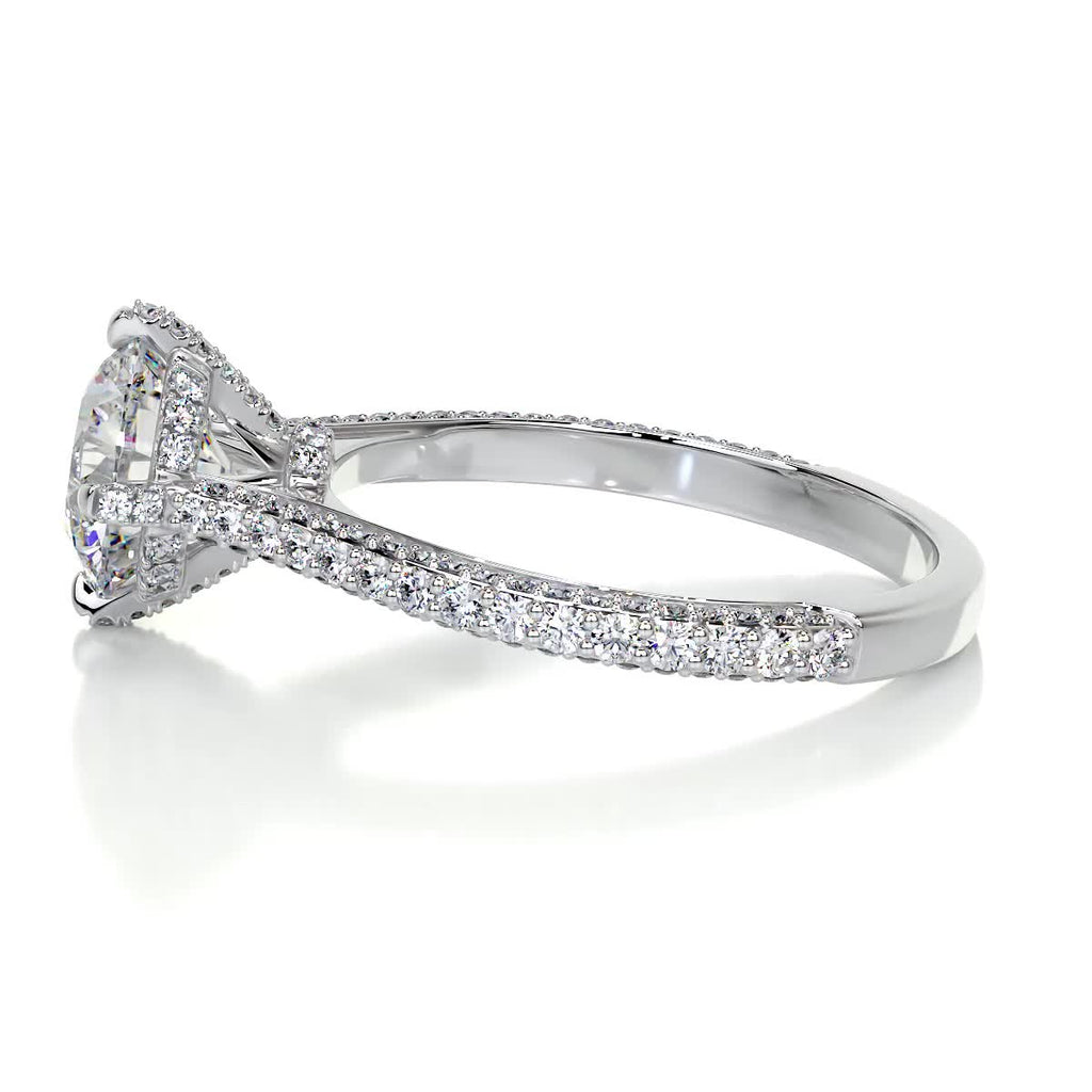 Jocelyn Moissanite & Diamond Ring -14K White Gold (RTS)