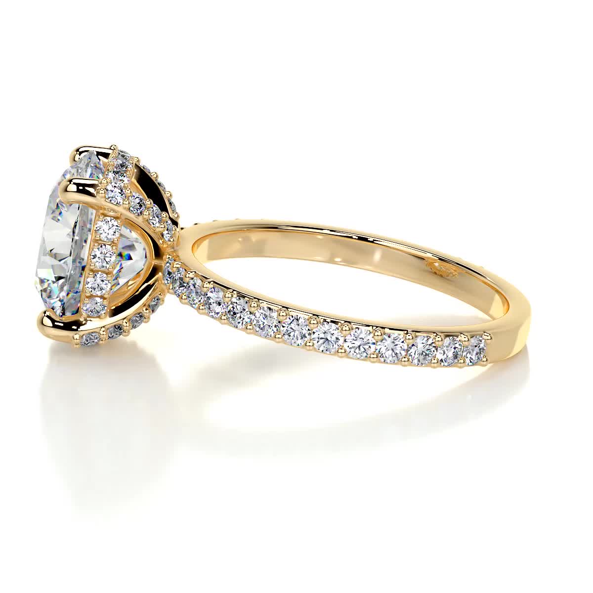 Quinn Moissanite & Diamond Ring -18K Yellow Gold (RTS)