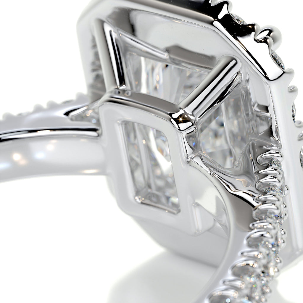Andrea Moissanite & Diamond Ring -14K White Gold (RTS)
