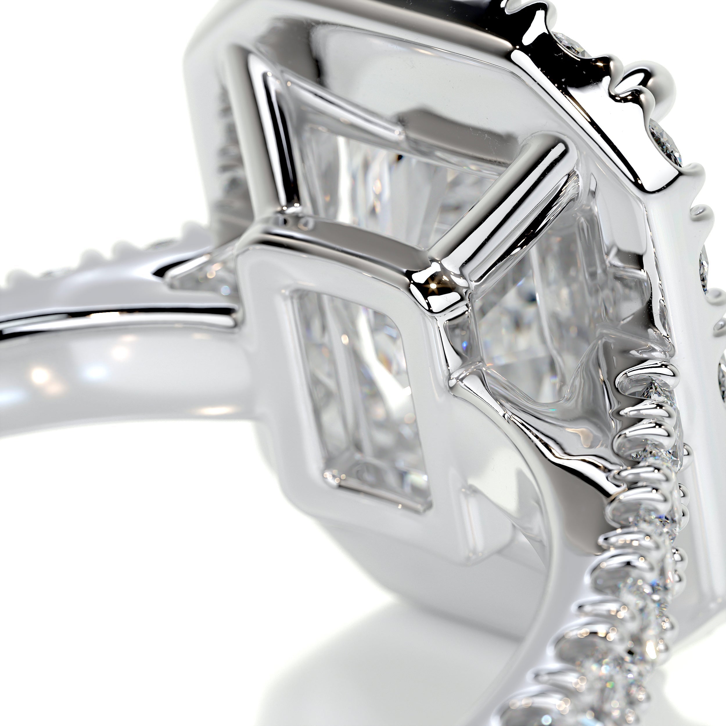 Andrea Moissanite & Diamond Ring -14K White Gold (RTS)
