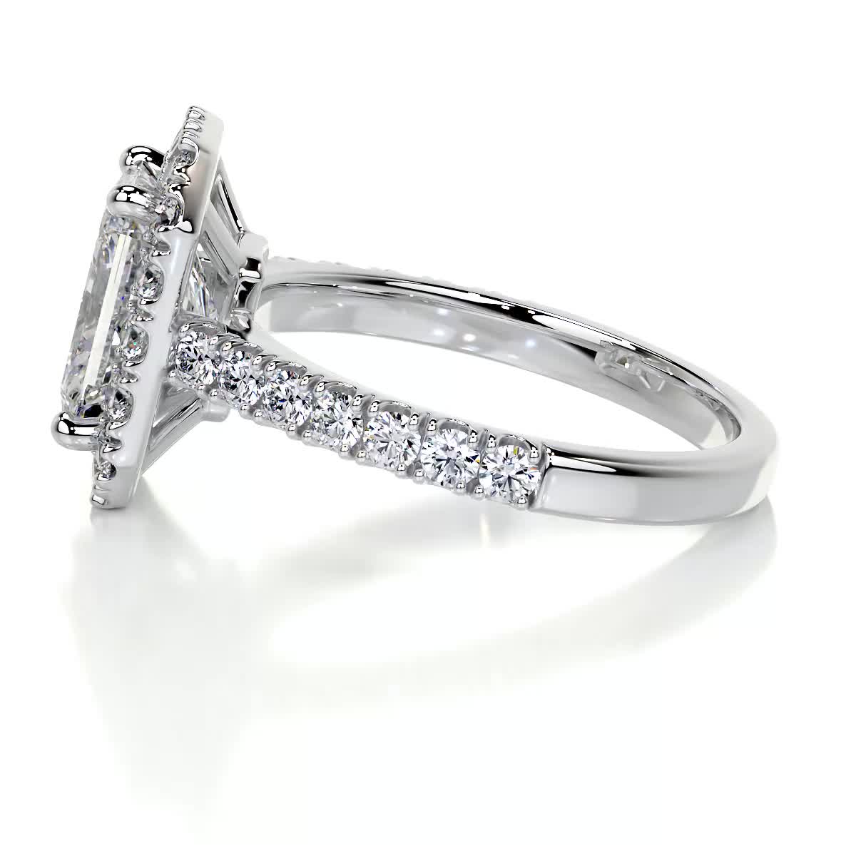 Andrea Moissanite & Diamond Ring -14K White Gold (RTS)