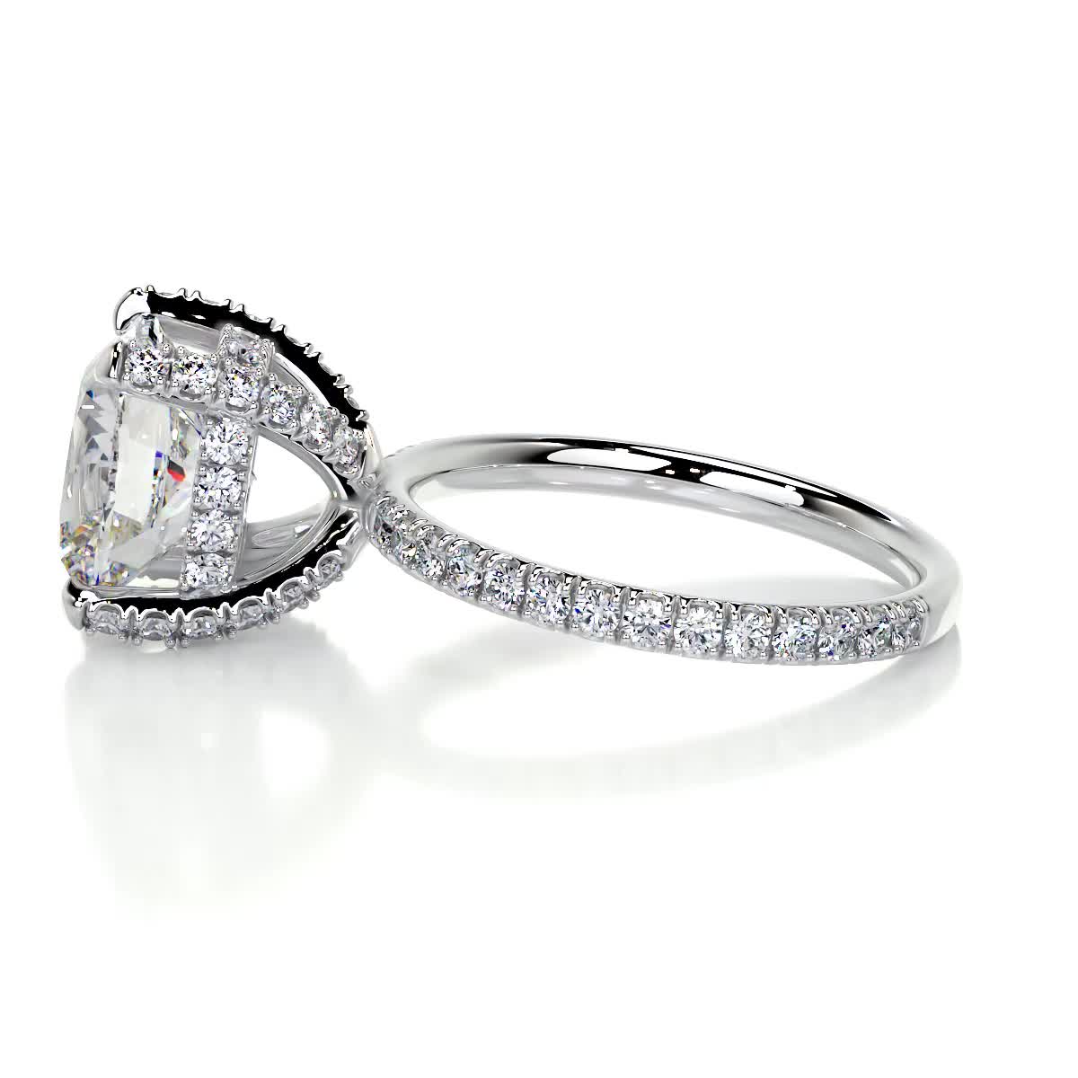 Quinn Moissanite & Diamond Ring -14K White Gold (RTS) (RTS)