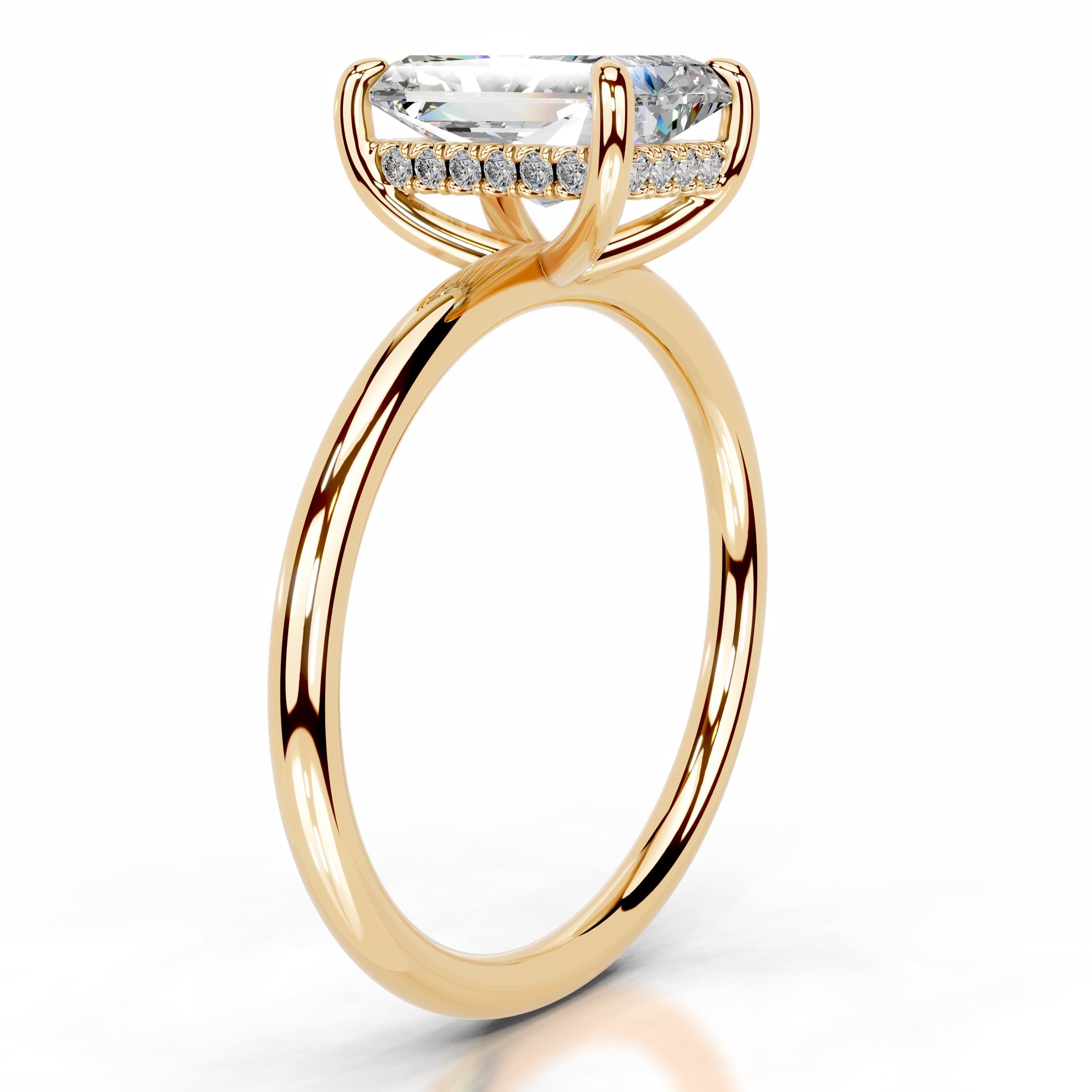 Willow Moissanite & Diamond Ring - 18K Yellow Gold (RTS)
