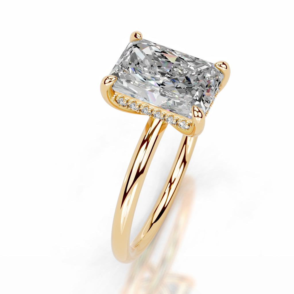 Willow Moissanite & Diamond Ring - 18K Yellow Gold (RTS)