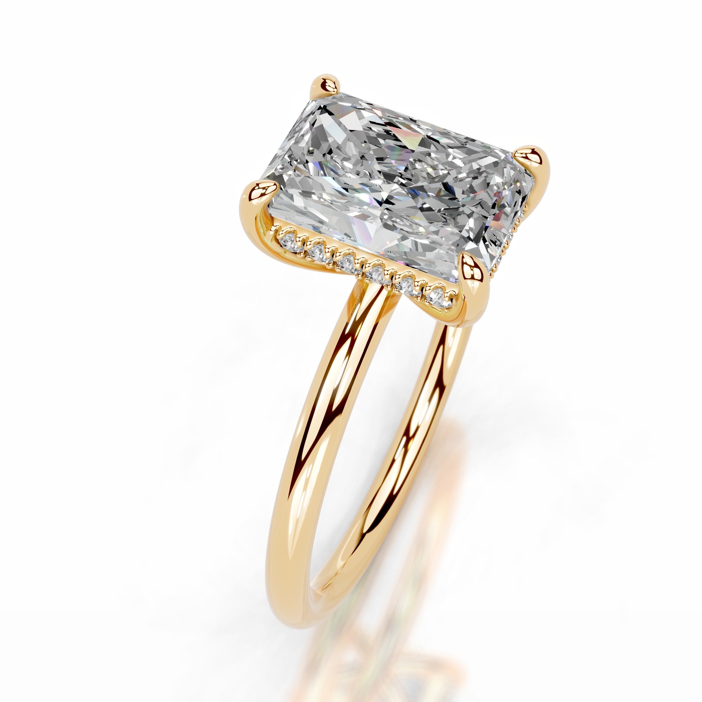 Willow Moissanite & Diamond Ring - 18K Yellow Gold (RTS)