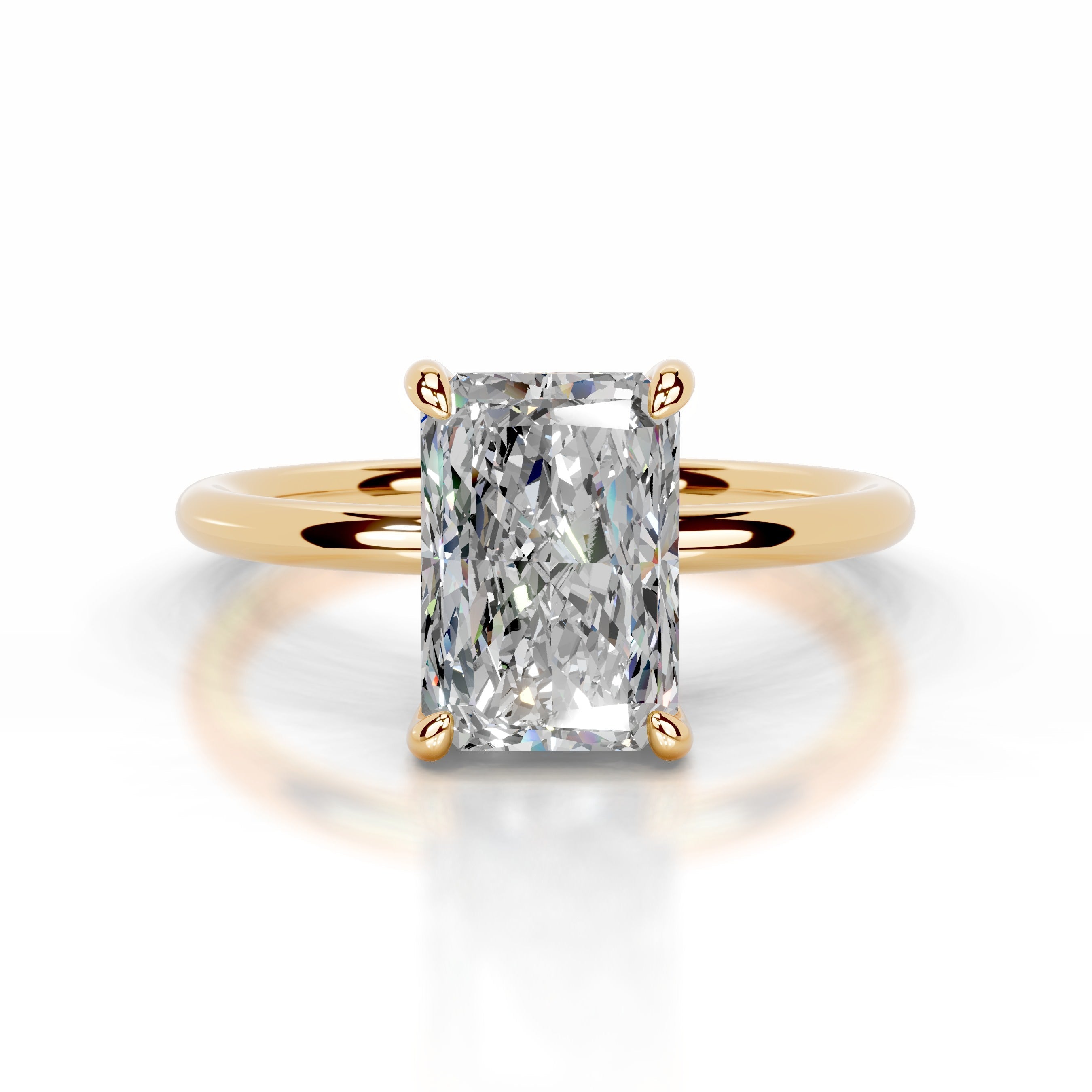 Willow Moissanite & Diamond Ring - 18K Yellow Gold (RTS)