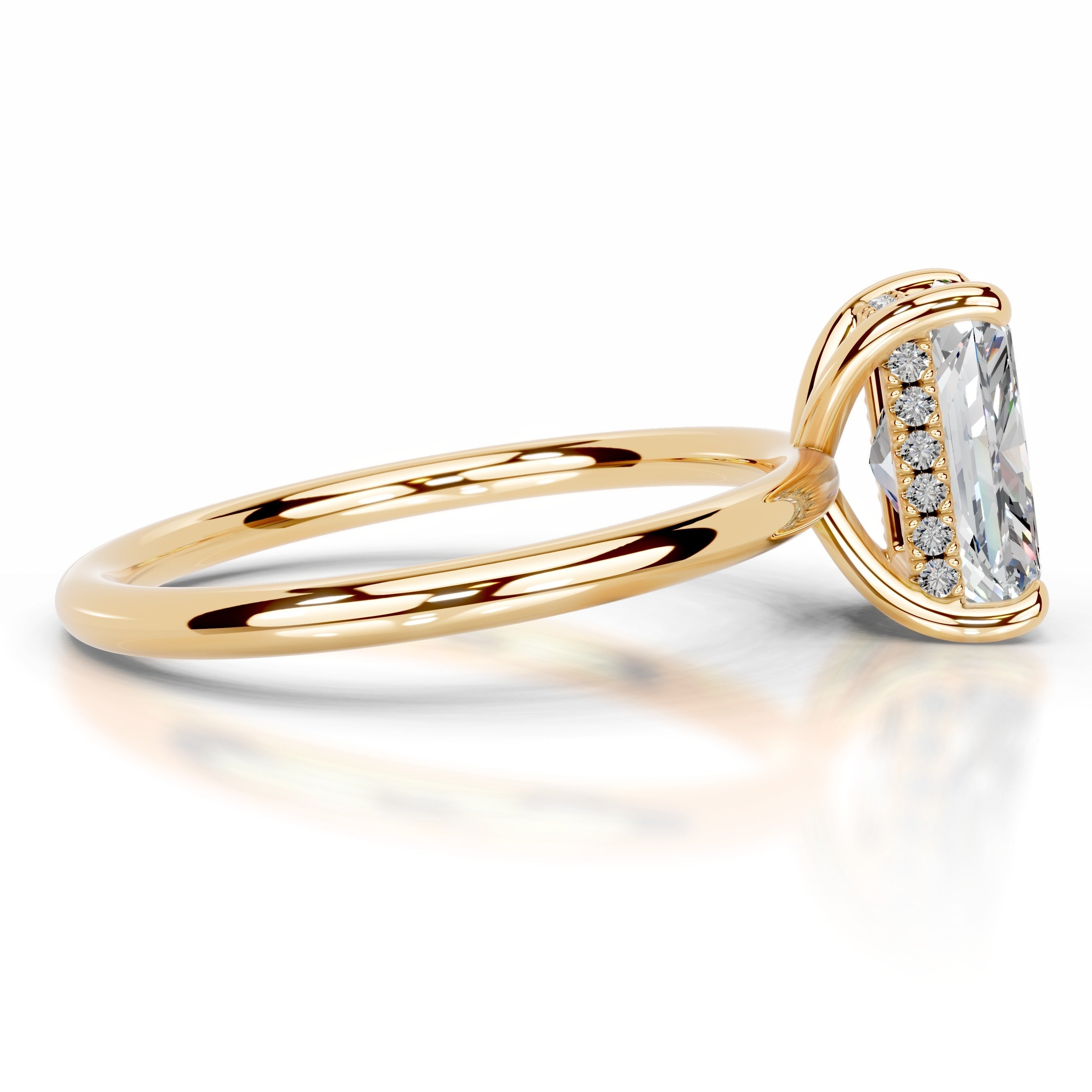 Willow Moissanite & Diamond Ring - 18K Yellow Gold (RTS)