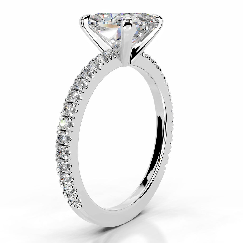 Luisana Moissanite & Diamond Ring - 14K White Gold (RTS)
