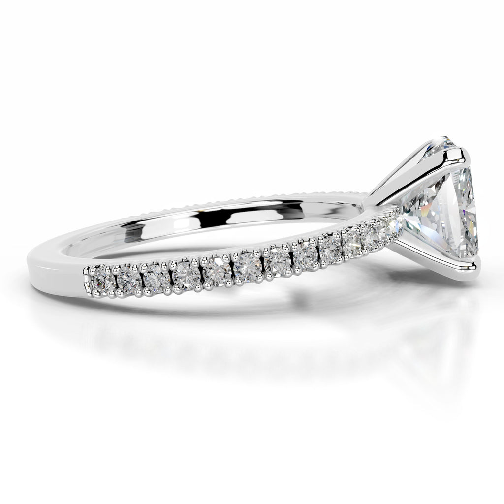 Luisana Moissanite & Diamond Ring - 14K White Gold (RTS)