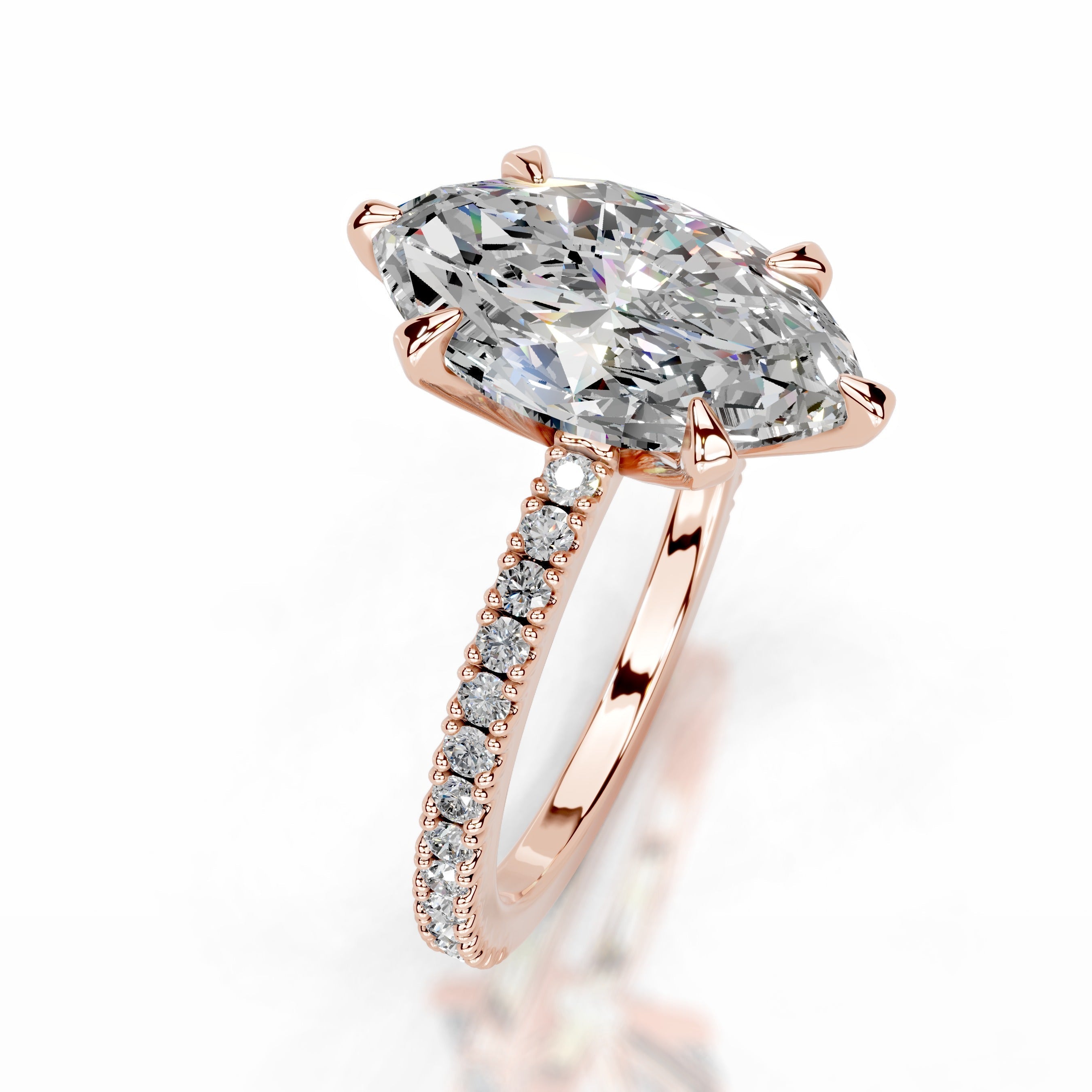 Luisana Moissanite & Diamond Ring - 14K Rose Gold (RTS)
